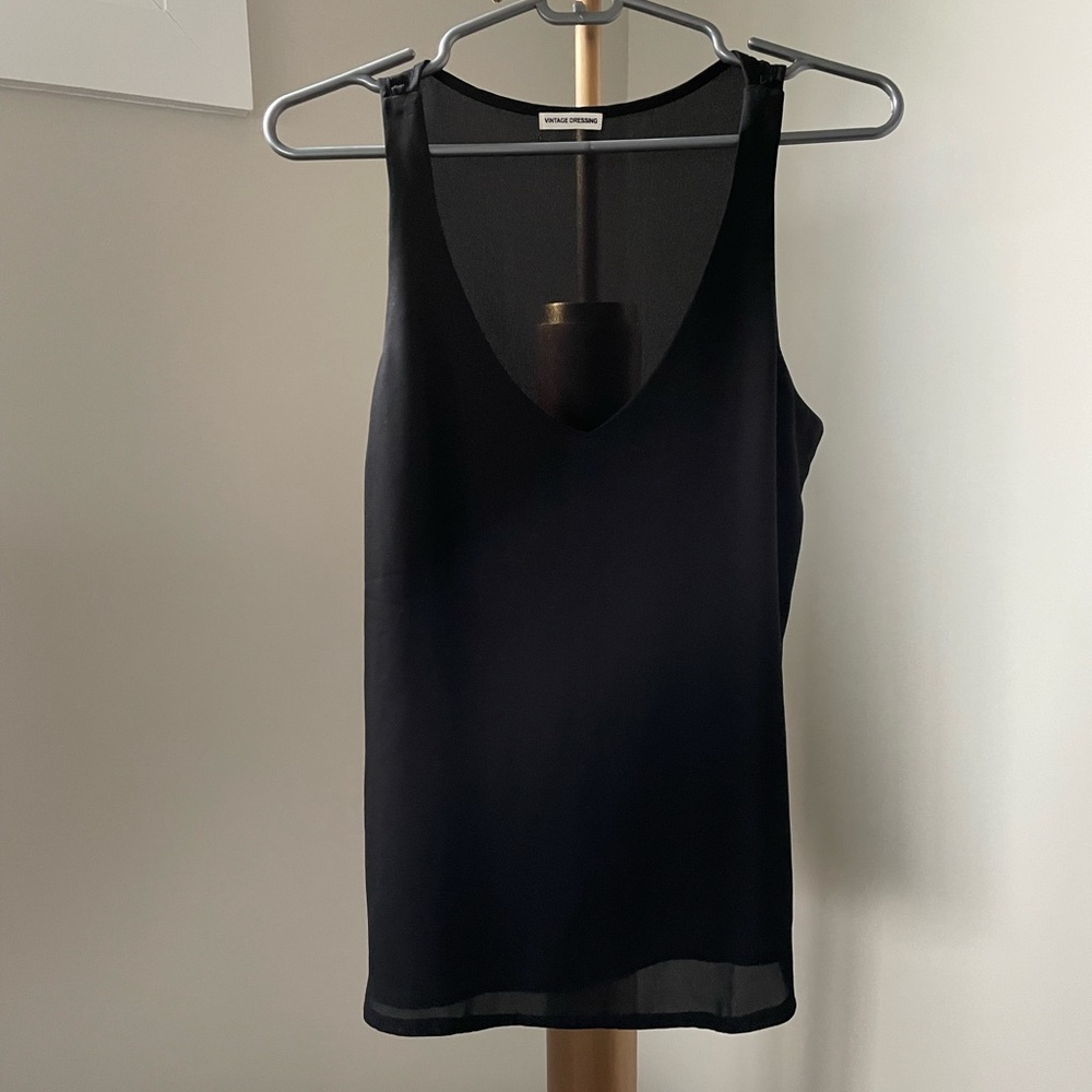 Silky Black Sleeveless Top